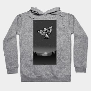 Black eagle linear geometric style Hoodie